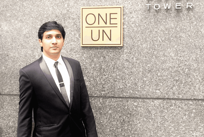 Founder Arun George at UN Headquarters