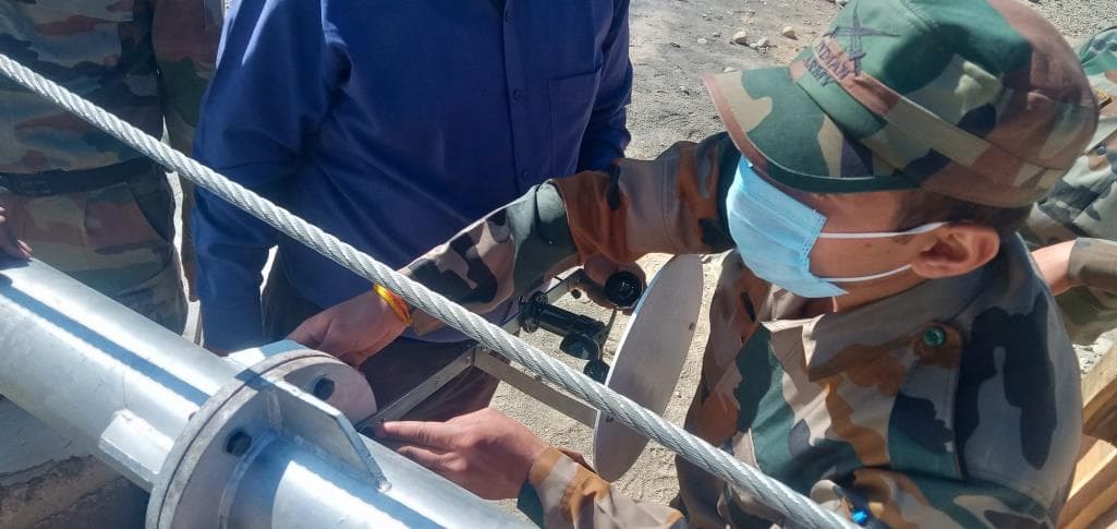 Indian Army installing the Avatar turbine in Leh, Ladakh